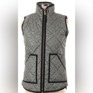 J Crew Black Herringbone Vest